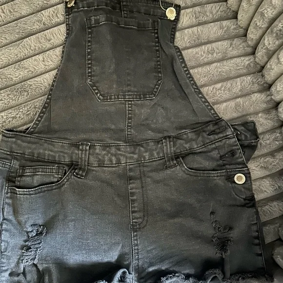 Angel Kiss black distressed Overalls - Picture 2 of 5